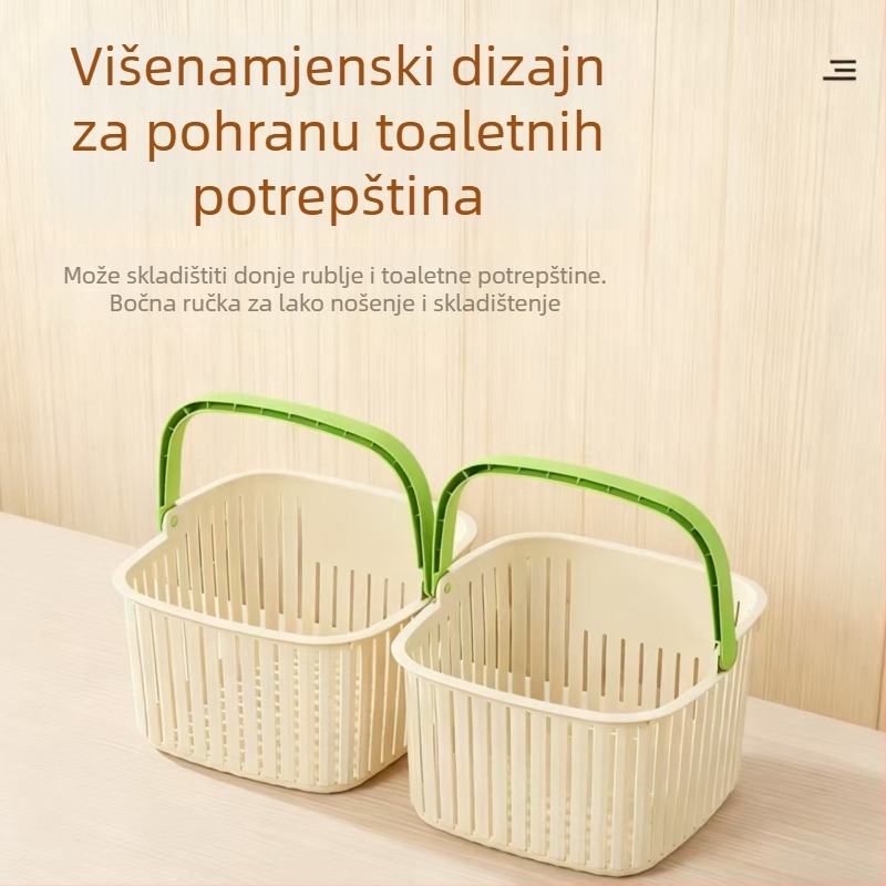 Plastična prijenosna košara za skladištenje za kupaonicu i pranje rublja, velikog kapaciteta