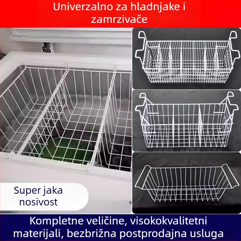 Metalni spremnik za hladnjak i zamrzivač, univerzalni viseći koš za unutarnje skladištenje hrane