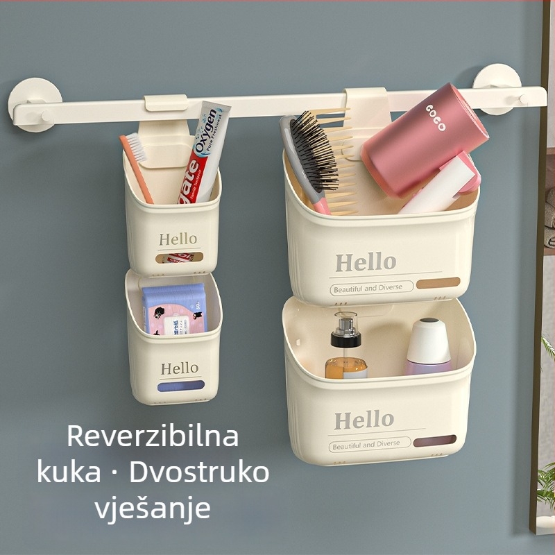Kuhinjski višeslojni viseći koš za pohranu — zidni držač za povrće poput mladog luka, đumbira i češnjaka