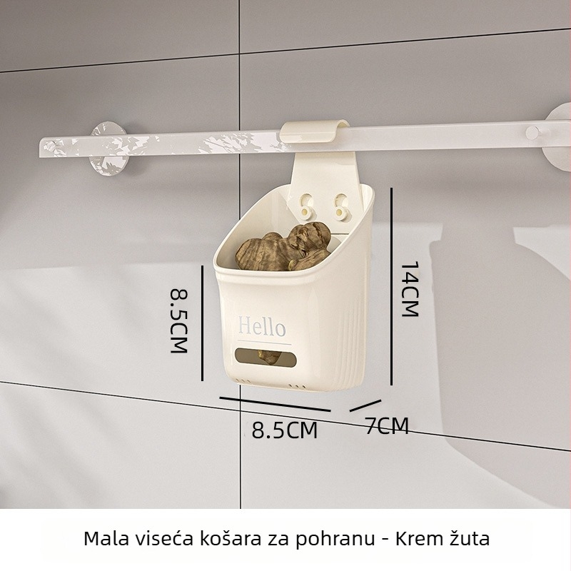 Kuhinjski višeslojni viseći koš za pohranu — zidni držač za povrće poput mladog luka, đumbira i češnjaka