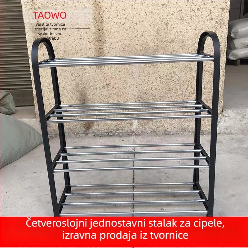 Četveroslojni plastični stalak za cipele, podni stalak, uštedu prostora, jednostavna montaža, kućni organizator skladištenja