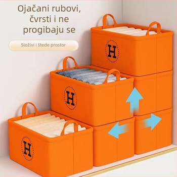 Narančasta kompaktna kućna košara za skladištenje, moderni minimalistički tekstilni sklopivi organizator za odjeću i sitnice