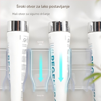 Zidni organizator za njegu lica, pastu za zube i kozmetiku, bez bušenja