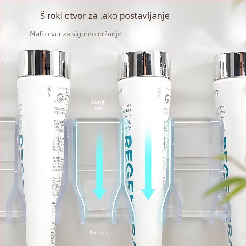 Zidni organizator za njegu lica, pastu za zube i kozmetiku, bez bušenja