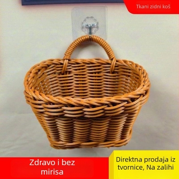M01 Zidni kuhinjski koš, ručna izrada, koš za pohranu u stilu rafije, za ključeve i cvijeće