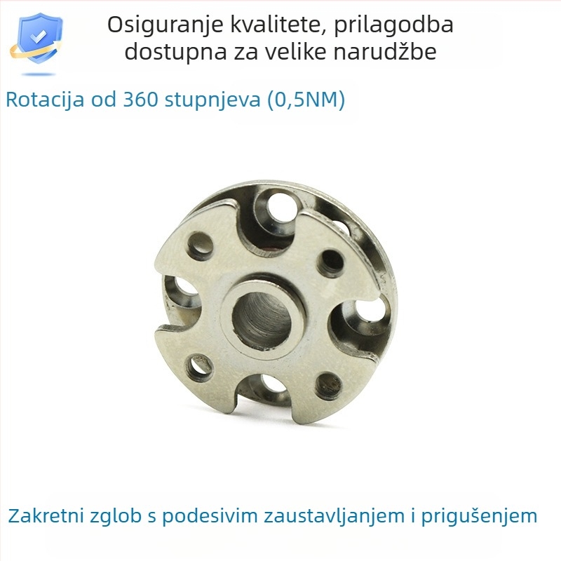 Disk dampirajuća osovinska osovina s okruglim torzijskim momentom, podešivim momentom i zaustavnom pozicijom, dodatak za ramenski zglob