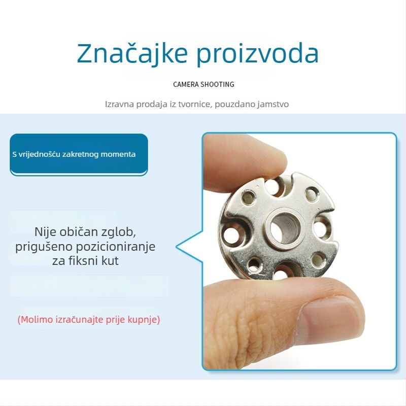 Disk dampirajuća osovinska osovina s okruglim torzijskim momentom, podešivim momentom i zaustavnom pozicijom, dodatak za ramenski zglob
