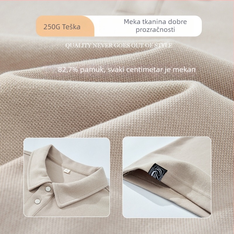 Muška polo majica, jednobojna, opuštenog kroja, polo ovratnik, lagani osnovni komad za svakodnevno nošenje