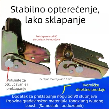 ojačani 90° sklopni šarke noge stola sa samozaključivanjem