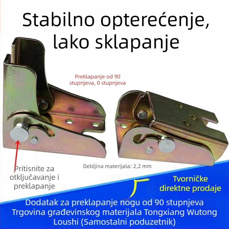 ojačani 90° sklopni šarke noge stola sa samozaključivanjem