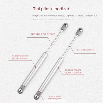 Gasni amortizeri za ormare s nagibnim vratima koja se otvaraju prema gore, tihe hidraulične podrške