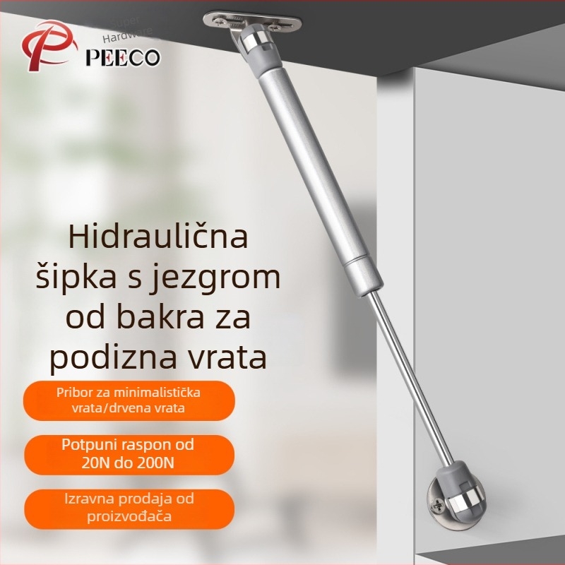 Gasni amortizeri za ormare s nagibnim vratima koja se otvaraju prema gore, tihe hidraulične podrške