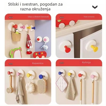 Kuka za ulazna vrata s vakuumskom čašicom, snažno prianjanje, bez bušenja, držač ključeva i kapa