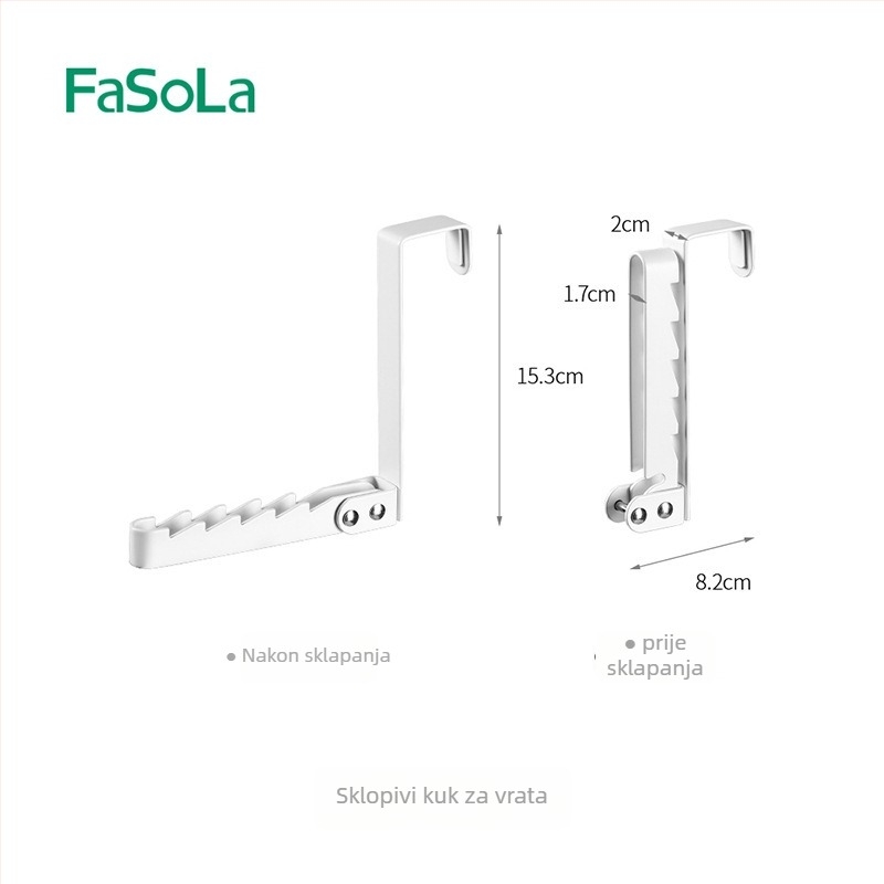 FaSoLa sklopivi držač za vrata, bez bušenja, bez oštećenja, vješalica za odjeću iza vrata, za spavaću sobu