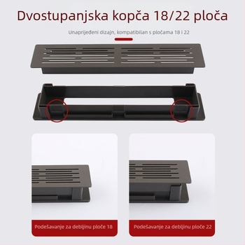 Prozračna mreža od aluminijske legure za ormariće i ormariće za cipele, ventilacijski otvori 18 i 22 panela, dekorativni poklopac za rasipanje topline