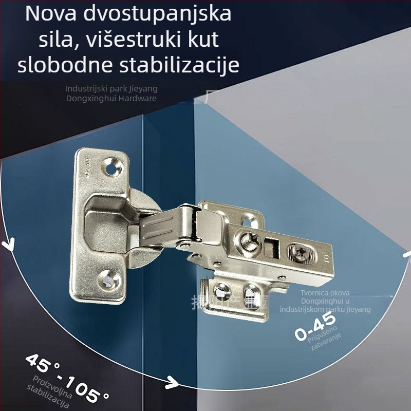 20 komada šarki od hladno valjanog čelika sa amortizacijom, 90° preklopne šarke za namještaj, tih hardver