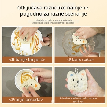 Deblja spužva od lufe za pranje posuđa s ušivenim uzorkom