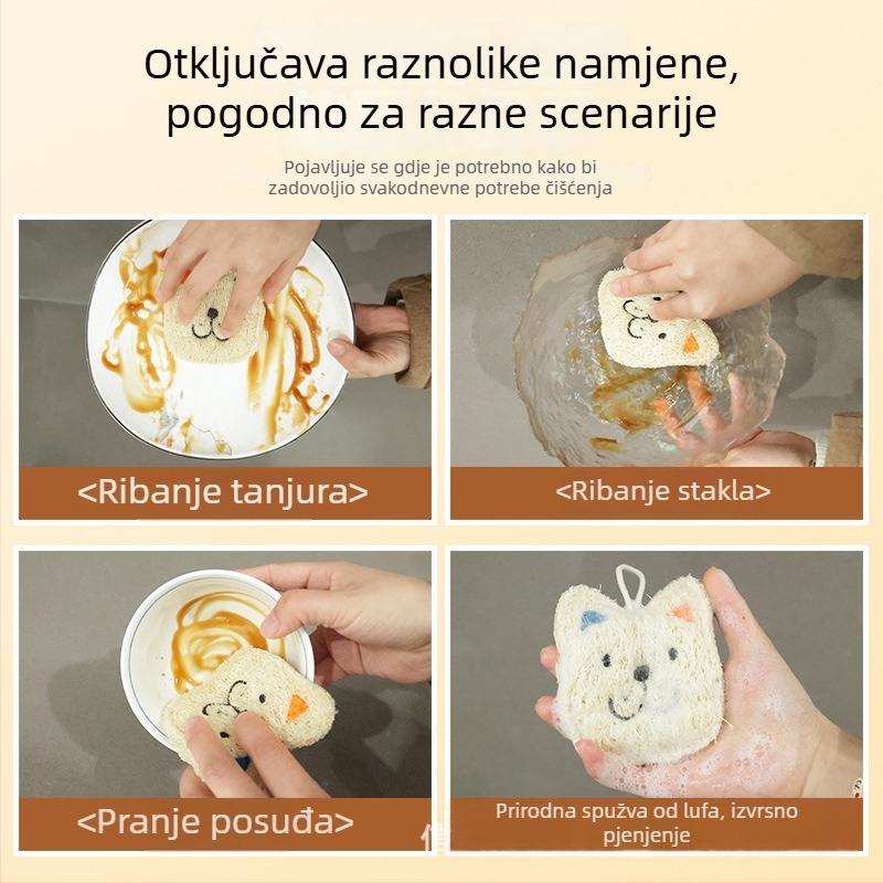 Deblja spužva od lufe za pranje posuđa s ušivenim uzorkom