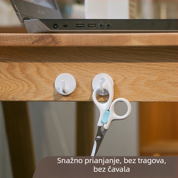 6 komada samoljepljivih vješalica bez bušenja — za kućnu upotrebu, kupaonica, kuhinja, spavaća soba, iza vrata, bez tragova