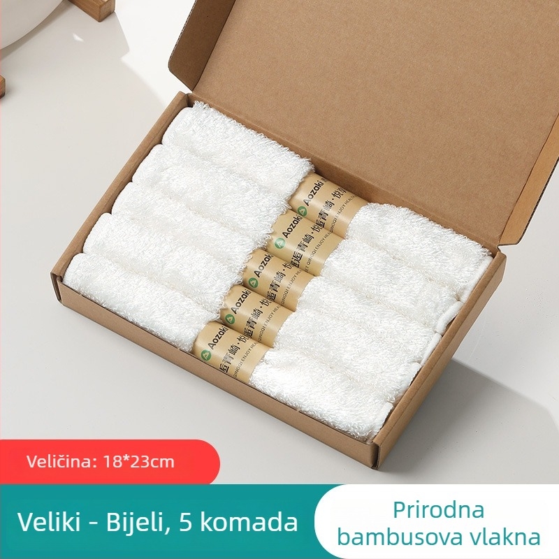 Kuhinjska krpa od bambusovih vlakana za kućnu upotrebu, debela, bez dlačica, upijajuća krpa za čišćenje i brisanje stolova