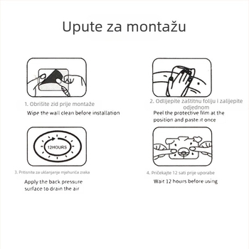 Zidni kuka od nehrđajućeg čelika s brušenim završnim slojem, bez bušenja, snažan višenamjenski kuk za ručnike, set od 3 kuka