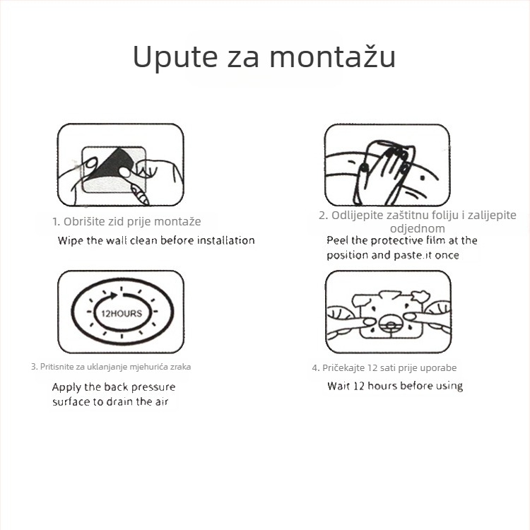 Zidni kuka od nehrđajućeg čelika s brušenim završnim slojem, bez bušenja, snažan višenamjenski kuk za ručnike, set od 3 kuka