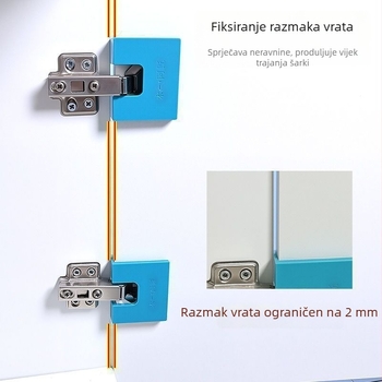Brzi komad za ugradnju šarki za cijeli dom, 2 mm razmak vrata, nužni alat za ugradnju ormarića.