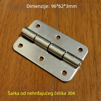 Panta od 304 nehrđajućeg čelika, teška za industrijske ormarske vrata, dimenzije 96×62×3 mm