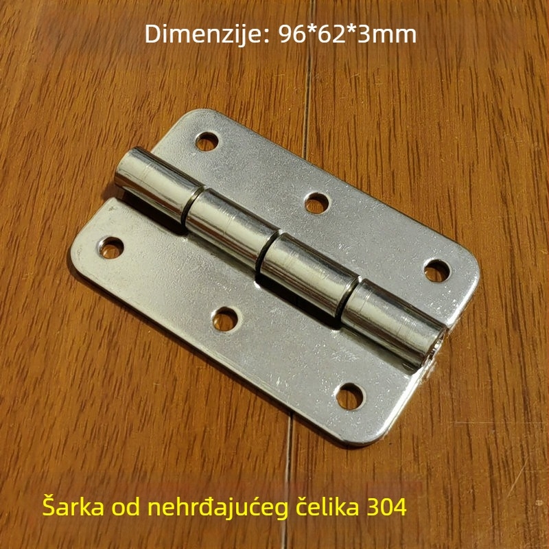 Panta od 304 nehrđajućeg čelika, teška za industrijske ormarske vrata, dimenzije 96×62×3 mm