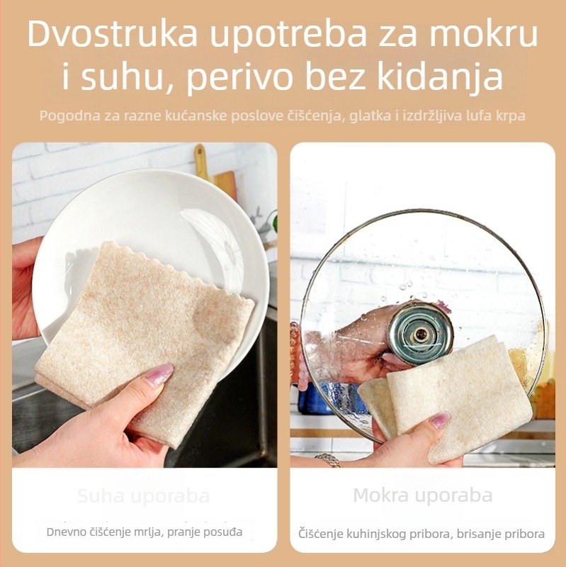 Debeli loofah krpa za suđe, upija vodu, ne ostavlja masnoću, kuhinjsko čišćenje.