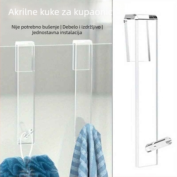 Akrilni držač za odjeću, bez bušenja, jednokuka kuka za kupaonicu, spavaću sobu i kuhinju