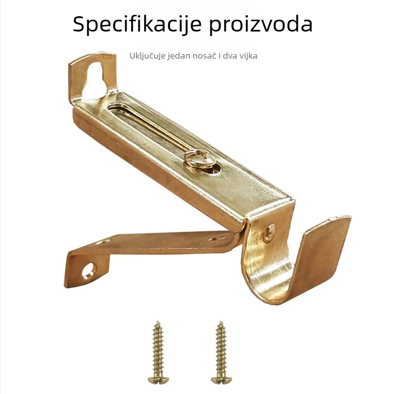 Prilagodljivi teleskopni nosač za zavjesnu šipku promjera 15 mm, baza za jednu šipku, pozlaćeno