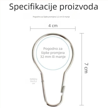 Kuke za zavjese i dodaci, kratki prsteni za romanske šipke i kukice s kružnim otvorima