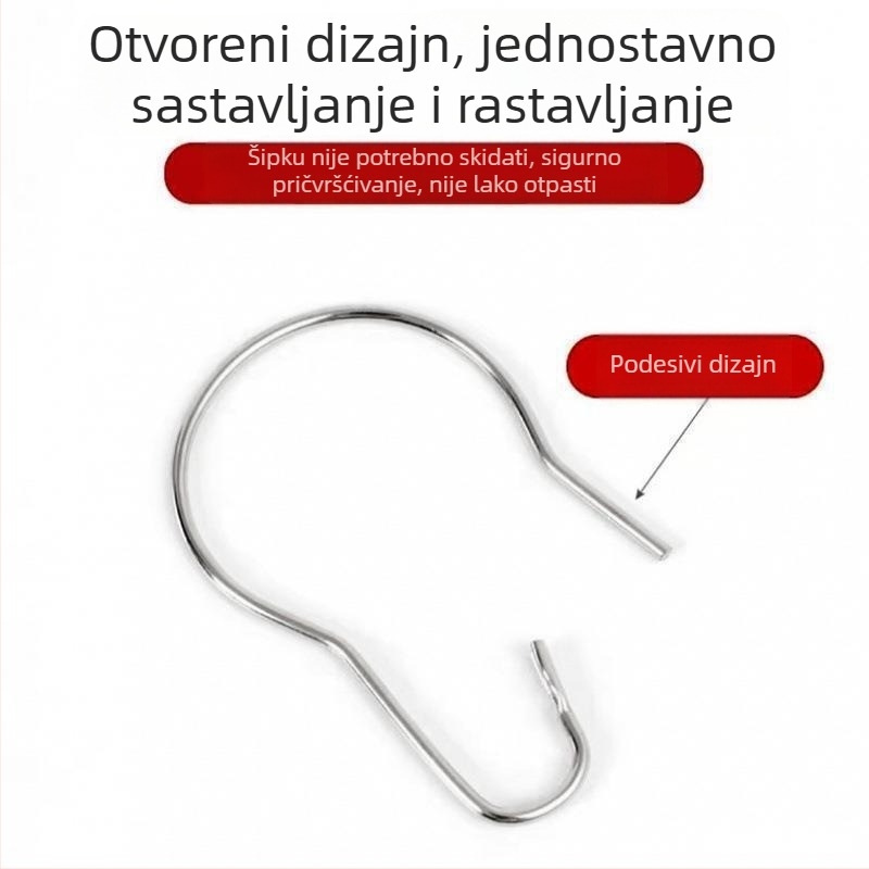 Kuke za zavjese i dodaci, kratki prsteni za romanske šipke i kukice s kružnim otvorima