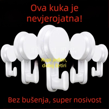 Snažan držač s usisnom čašom za kupaonicu i kuhinju, držač ručnika na vratima, bez tragova