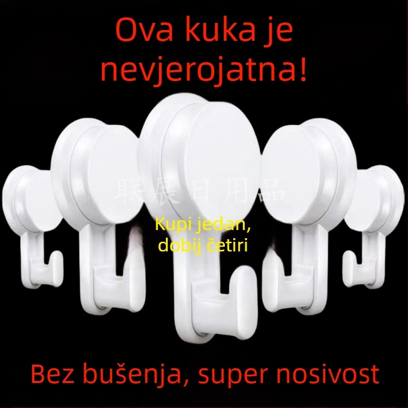 Snažan držač s usisnom čašom za kupaonicu i kuhinju, držač ručnika na vratima, bez tragova