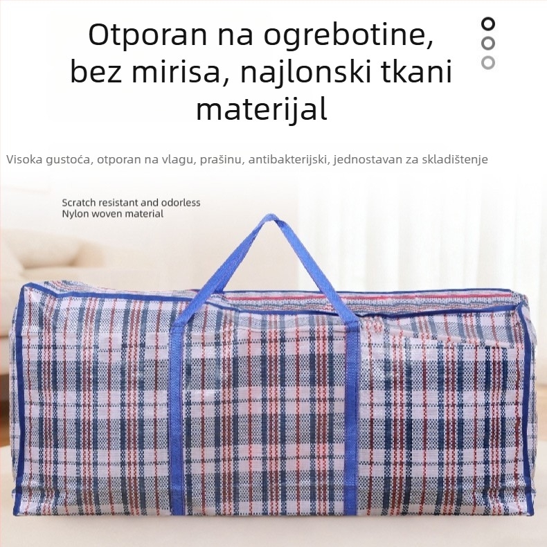 Laminirana vodootporna torba za preseljenje – tkana vreća za odjeću i pokrivače, velika, prijenosna, za studentski dom