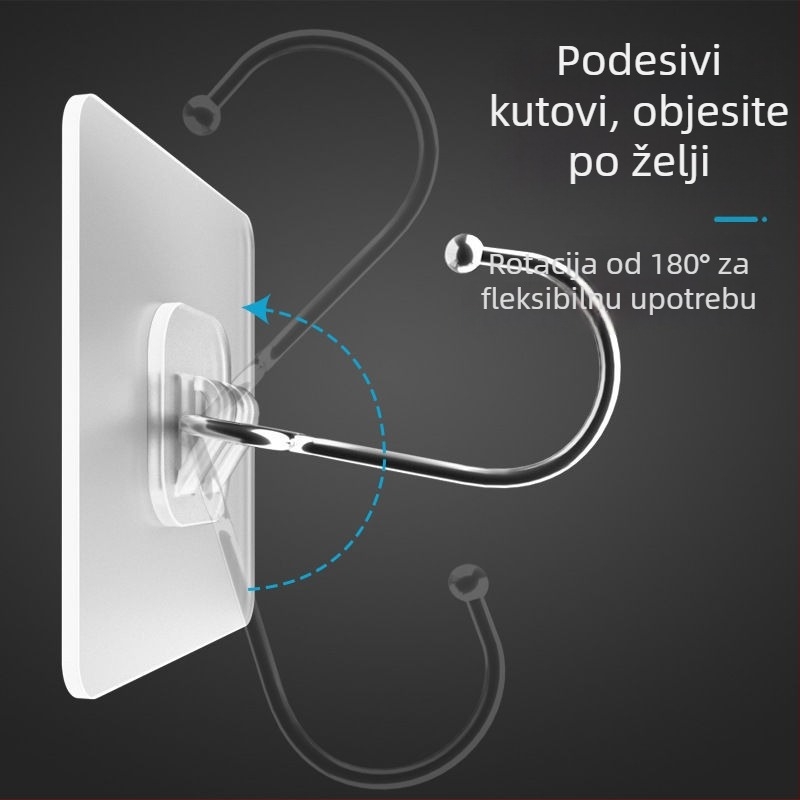 Ljepljivi vješalice bez bušenja, prozirne i vodootporne, za kupaonicu, WC i kuhinju