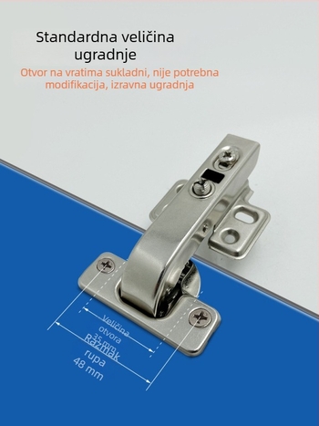 Panta s tlom za vrata ormarića, debljina 25 mm, 180° otvaranje, 90° kutni ormarić