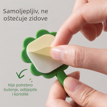 Camellia ABS ljepljive kukice, snažne i protuklizne, bez tragova i bušenja, estetski dizajn s četverolistnom detelinom, slatke, 4 komada po kartici