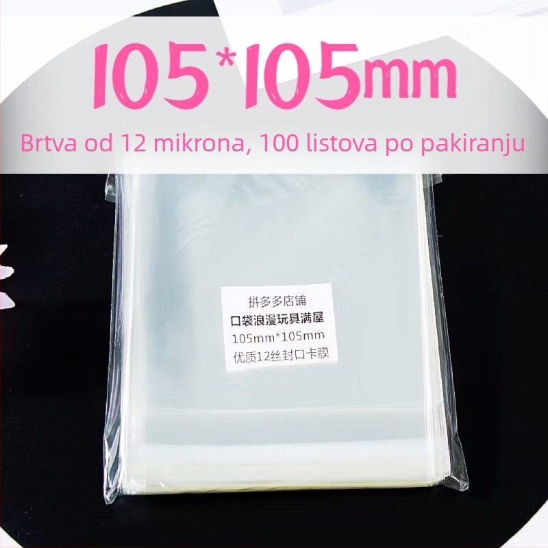 Pocket Romance: Prozirne samoljepljive vrećice za pohranu znački 105x105 mm – paket od 100 komada
