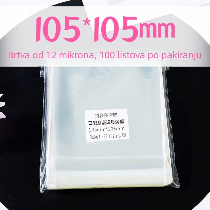 Pocket Romance: Prozirne samoljepljive vrećice za pohranu znački 105x105 mm – paket od 100 komada