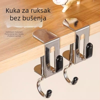 Kuka za torbu uz stol, podesiva od nehrđajućeg čelika, za učenike