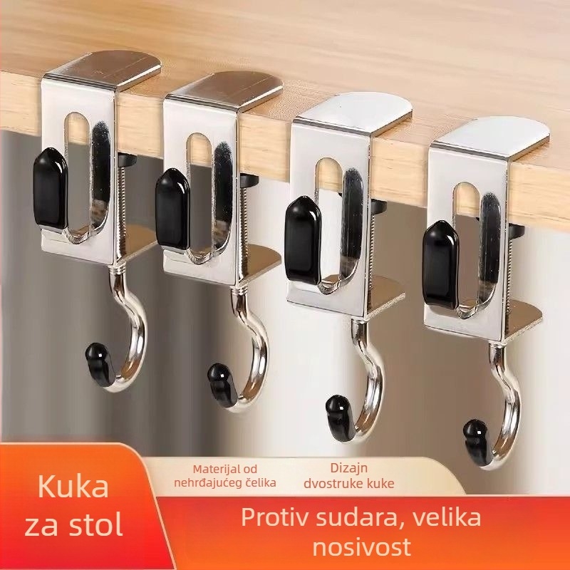 Kuka za torbu uz stol, podesiva od nehrđajućeg čelika, za učenike