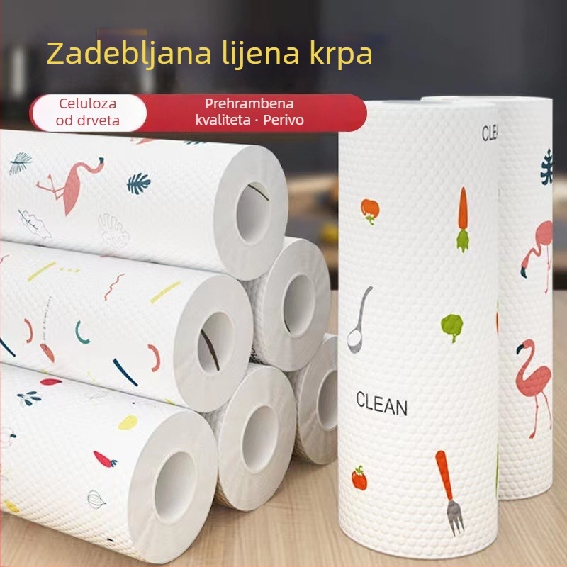 Kuhinjska tiskana netkani krpa, jednokratna, deblja, za mokro i suho čišćenje