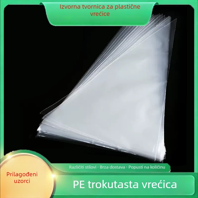 Prilagodljive trokutaste PE vrećice za pakiranje, prozirne stojeće vrećice za hranu, za grickalice i orašaste plodove