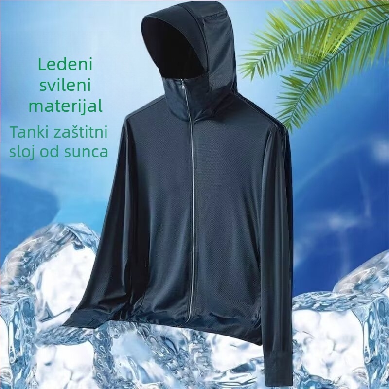 Muška jakna s kapuljačom od Ice Silk, prozračna, tanka, brzo se suši
