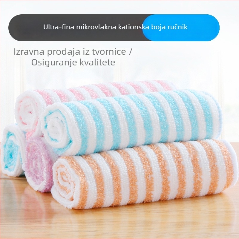 Poliesterska krpa za čišćenje s prugama, vrlo upijajuća, debela, bez dlačica, za brisanje stolova