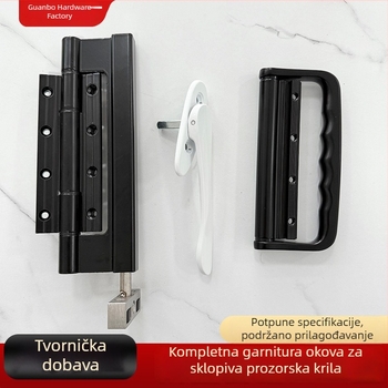 Guangbo Sklopivi set hardvera za prozore i vrata — aluminij, skrivena vodilica, sklopni šarki, crna kvaka