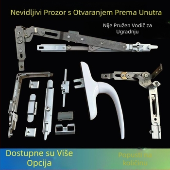 Nevidljivi hardver za unutarnje otvaranje i unutarnje preklopne aluminijske vrata i prozore, skrivene dodatke za prozore, pretvorba ravnog otvora u gornju viseću ručicu, Metabo
